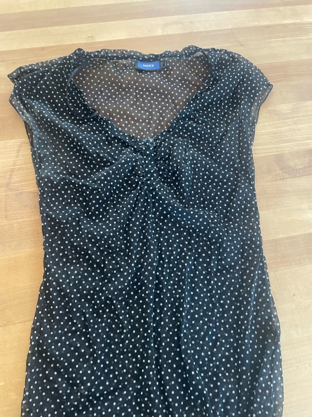 Mexx Black Polka Dot Cap Sleeve Blouse